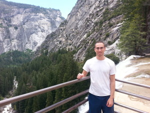Top of waterfall at Yosemite, cross country road trip