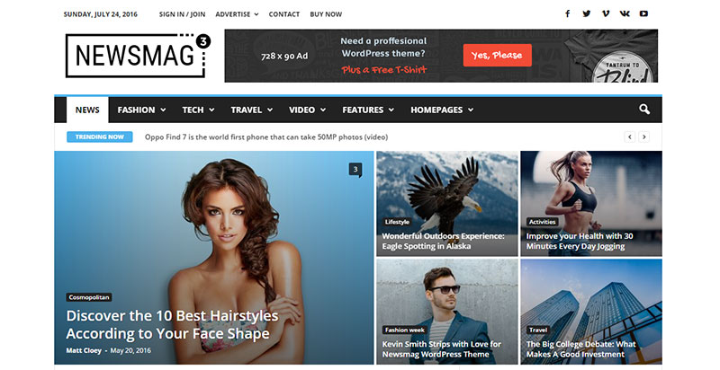 Newsmag Paid WordPress Magazine Theme