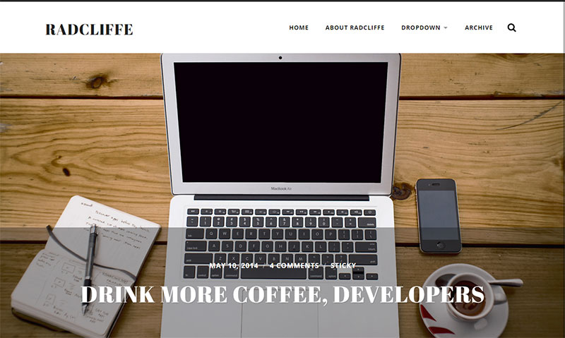 Radcliffe free wordpress theme