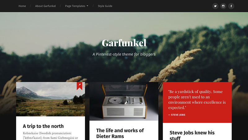 Garfunkel free wordpress theme anders noren