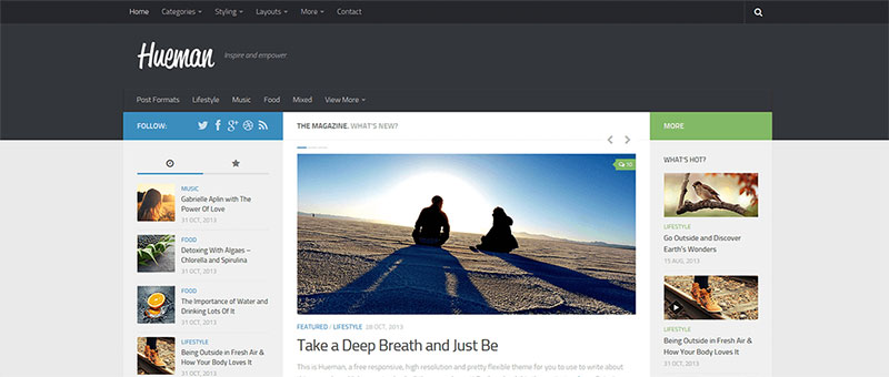 Hueman free wordpress magazine theme