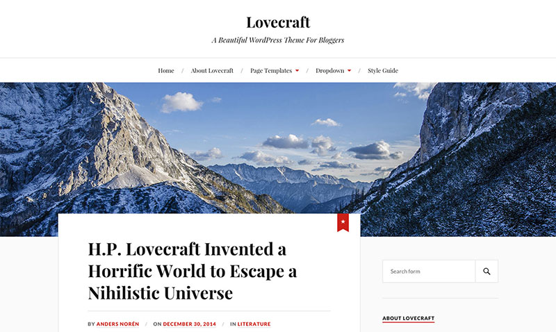 Lovecraft free wordpress theme