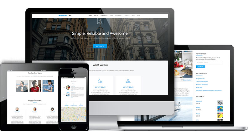 Parallax One WordPress Free Theme